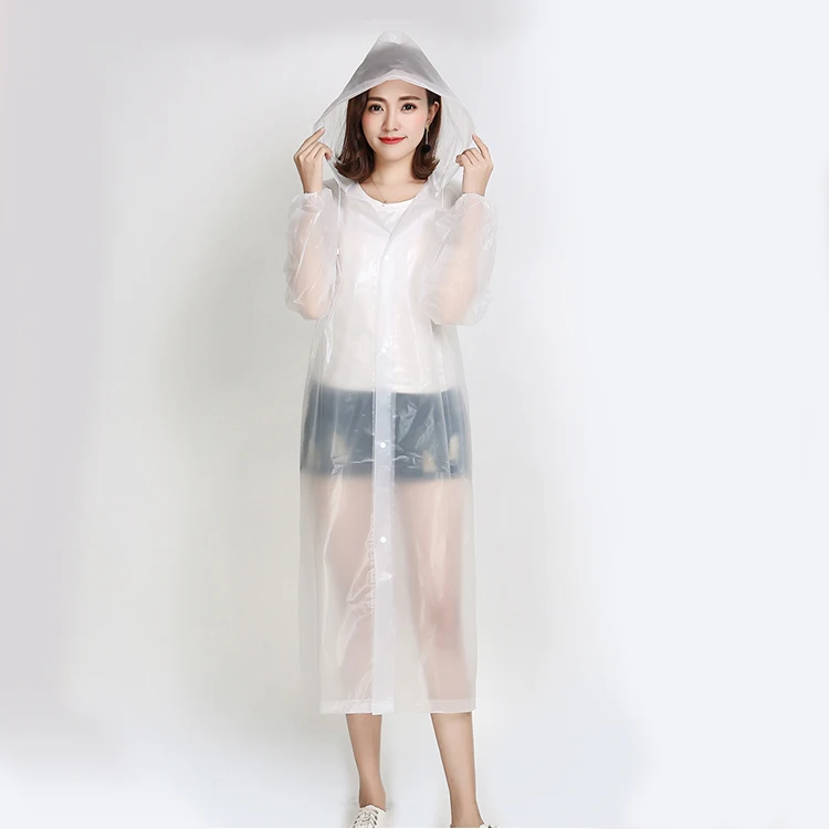 
OEM pink EVA rainwear custom plastic raincoat 