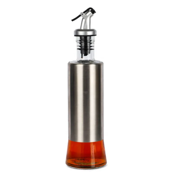 glass oil and vinegar bottle with stopper,glass oil and vinegar cruet with coating