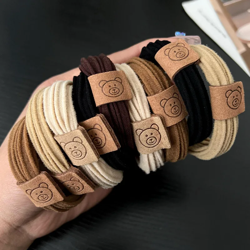 Custom Branded Korean Trends Thick Elastic Hair Ties Rubber Band Accessories For Girls