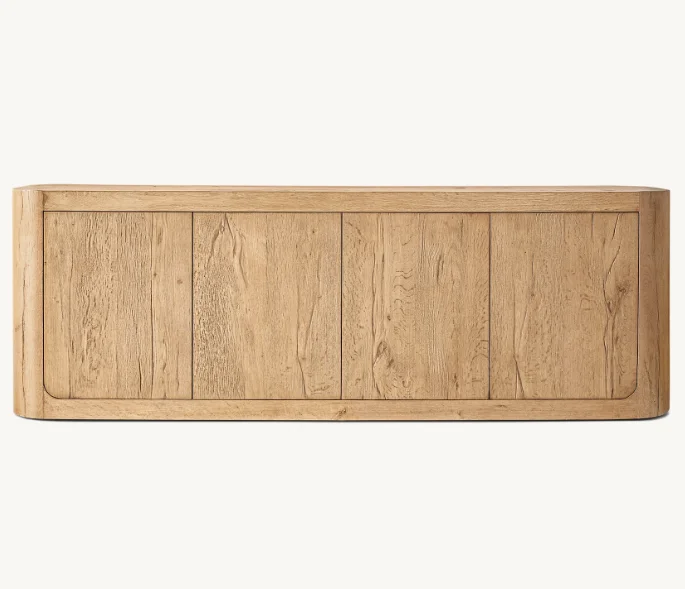 Modern Luxury TV Stand Set Home Furniture Solid Oak Wood Media Console