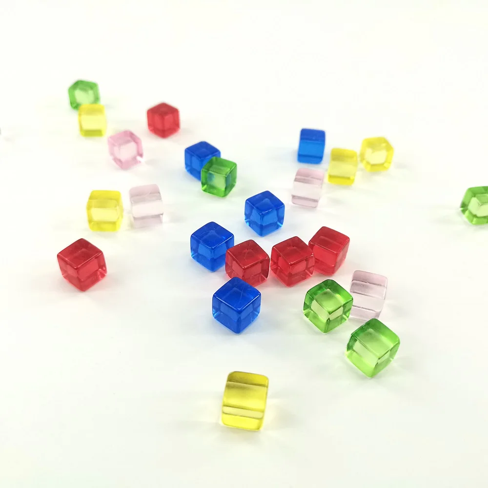 Custom Made Plastic Cube Pieces With Full Color For Board Game