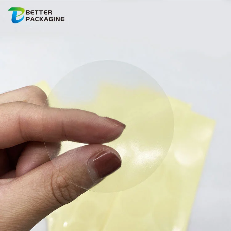 20MM/ 30MM/ 40MM/ 50MM box sealing circle clear stickers round custom self adhesive transparent label