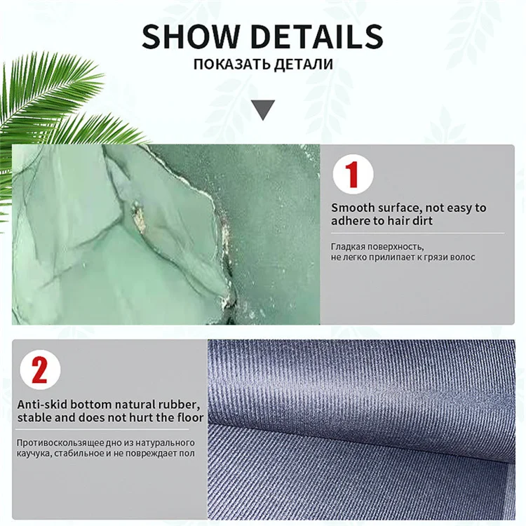 Marble Pattern Printing Quick Drying Bathroom Mat Home Decoration Absorbent Diatom Mud Bath Mat