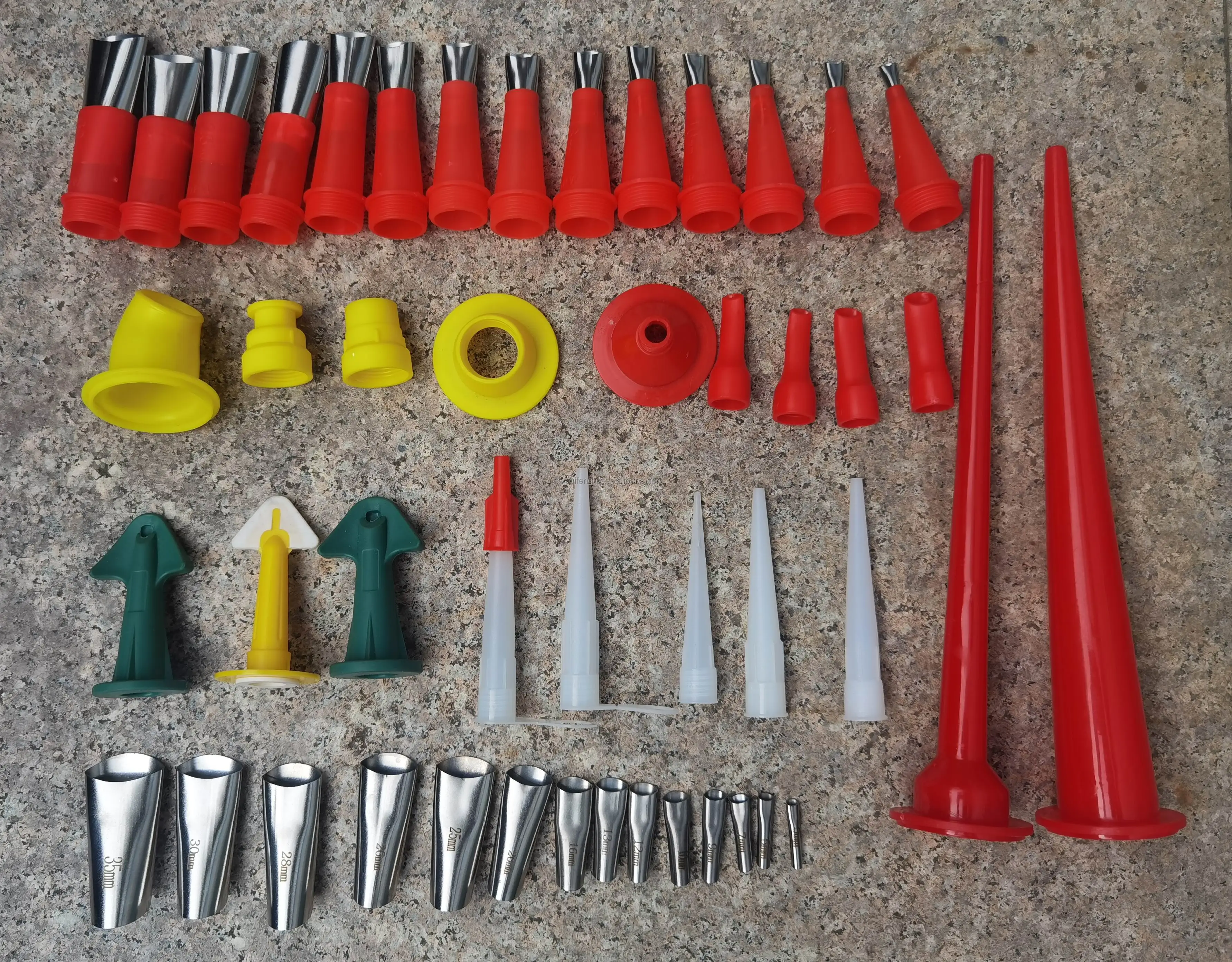 Caulking Nozzle Cones Extension Caulk Gun Tips Cones Sausage Silicon Nozzles Tip  Stainless Steel Plastic