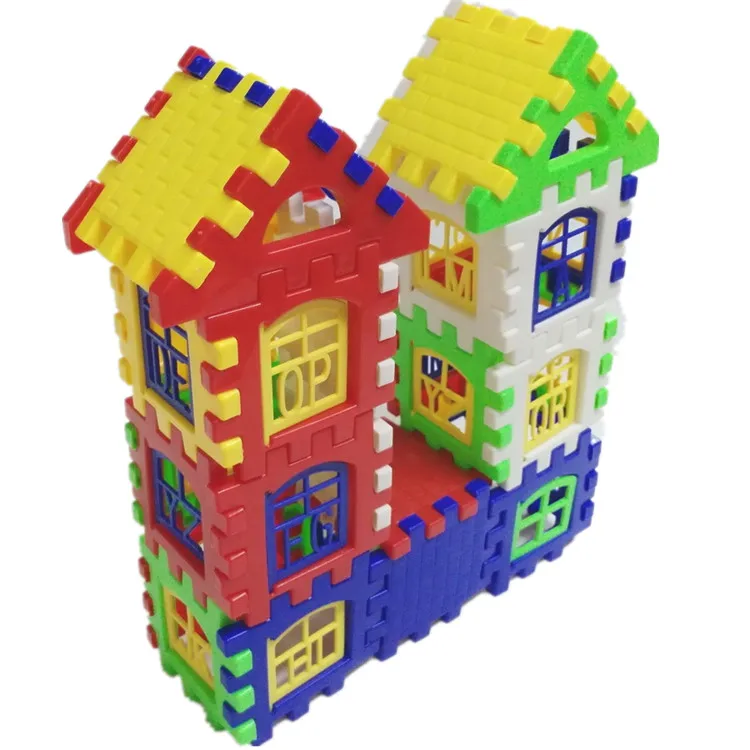 Kids educational building house block diy puzzle toy enlighten brick toys