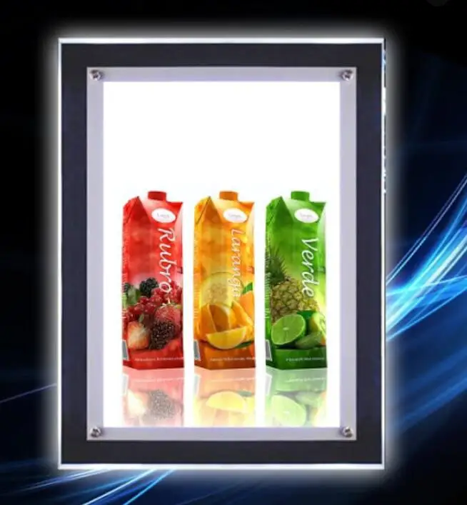 OEM Хрустальная световая Рамка для рекламы с питанием от батарейки очень тонкая светодиодная Для маркетинговой