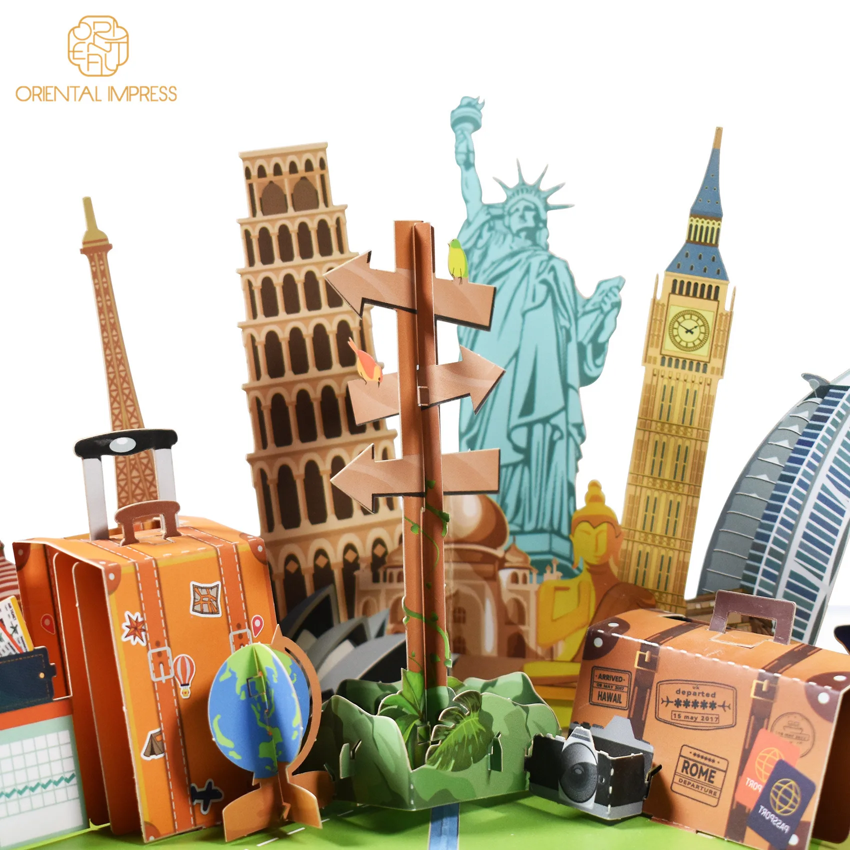Creative 3D World Landmarks Pop Up Famous Architectures Greeting Card for All Occasions
