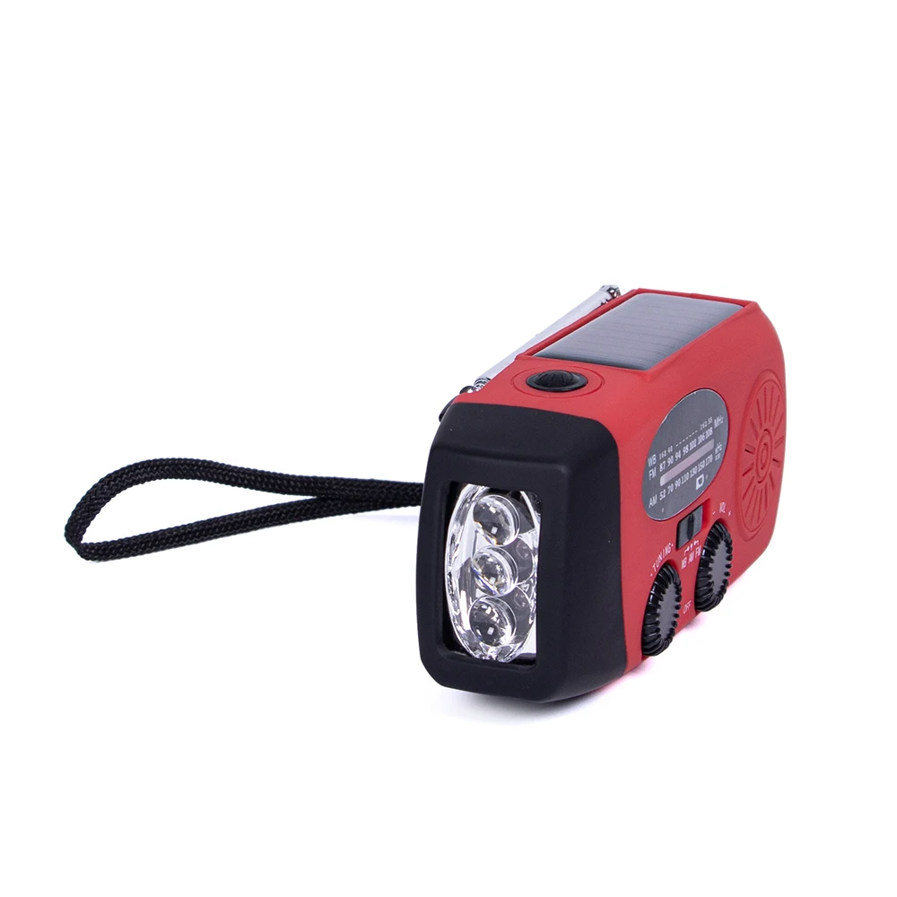 Solar Emergency Weather Radio Kit with LED Flashlight Rechargeable Battery Hand Crank Emergency Solar Powered Radio AM FM Radio