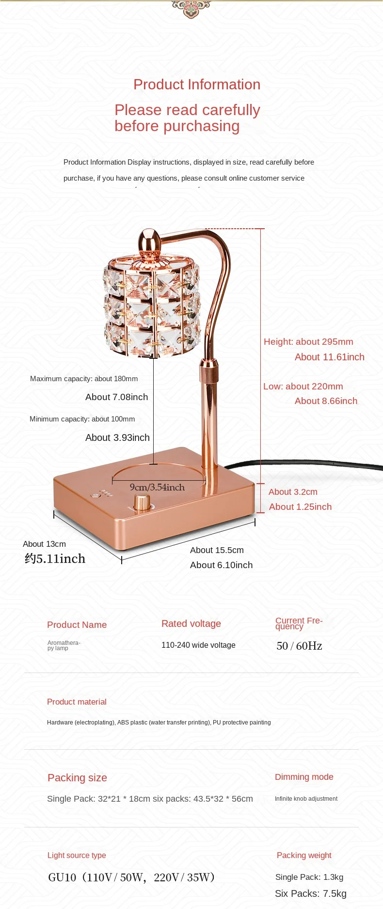 Wholesale Timing Top-down Home Office Use Elegant Crystal Lampshade Electric Candle Warmer Lamp