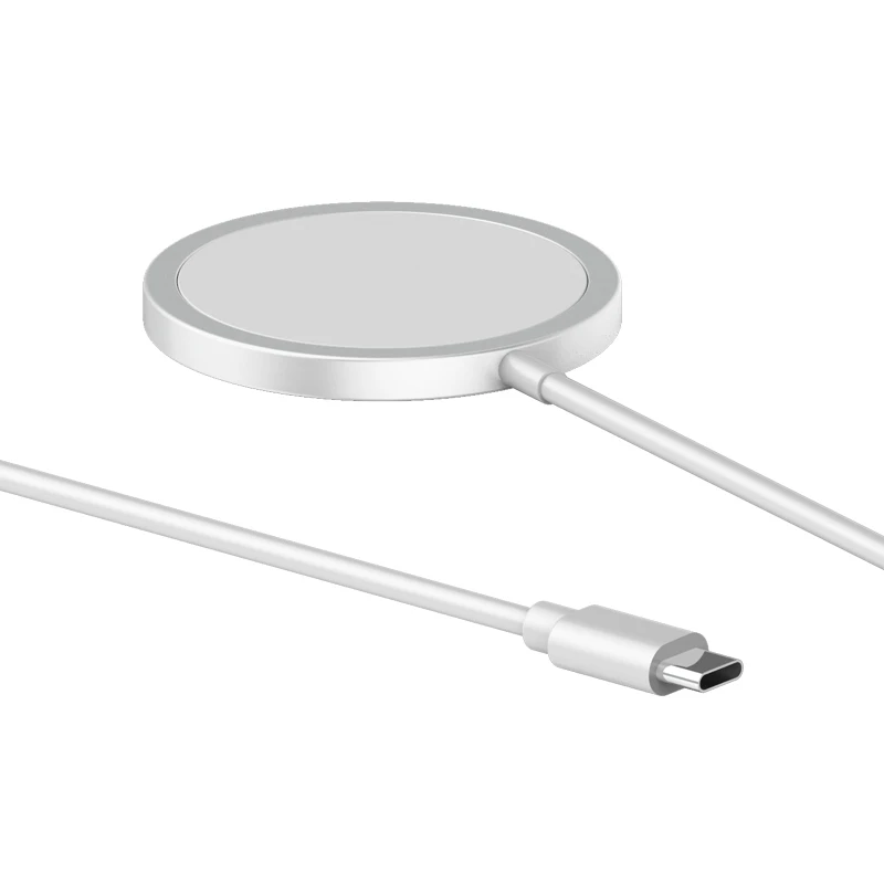 
2021 White Wireless Charger phone charging support magnetic customized logo 