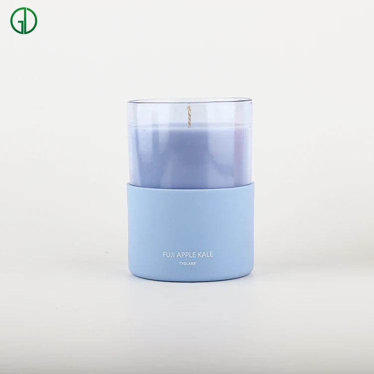 Home Decoration Custom Logo High Quality Luxury Glass Candle Container Glass Candle Jars