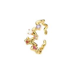 adjustable 18k gold plated korean wave rings for women 2023