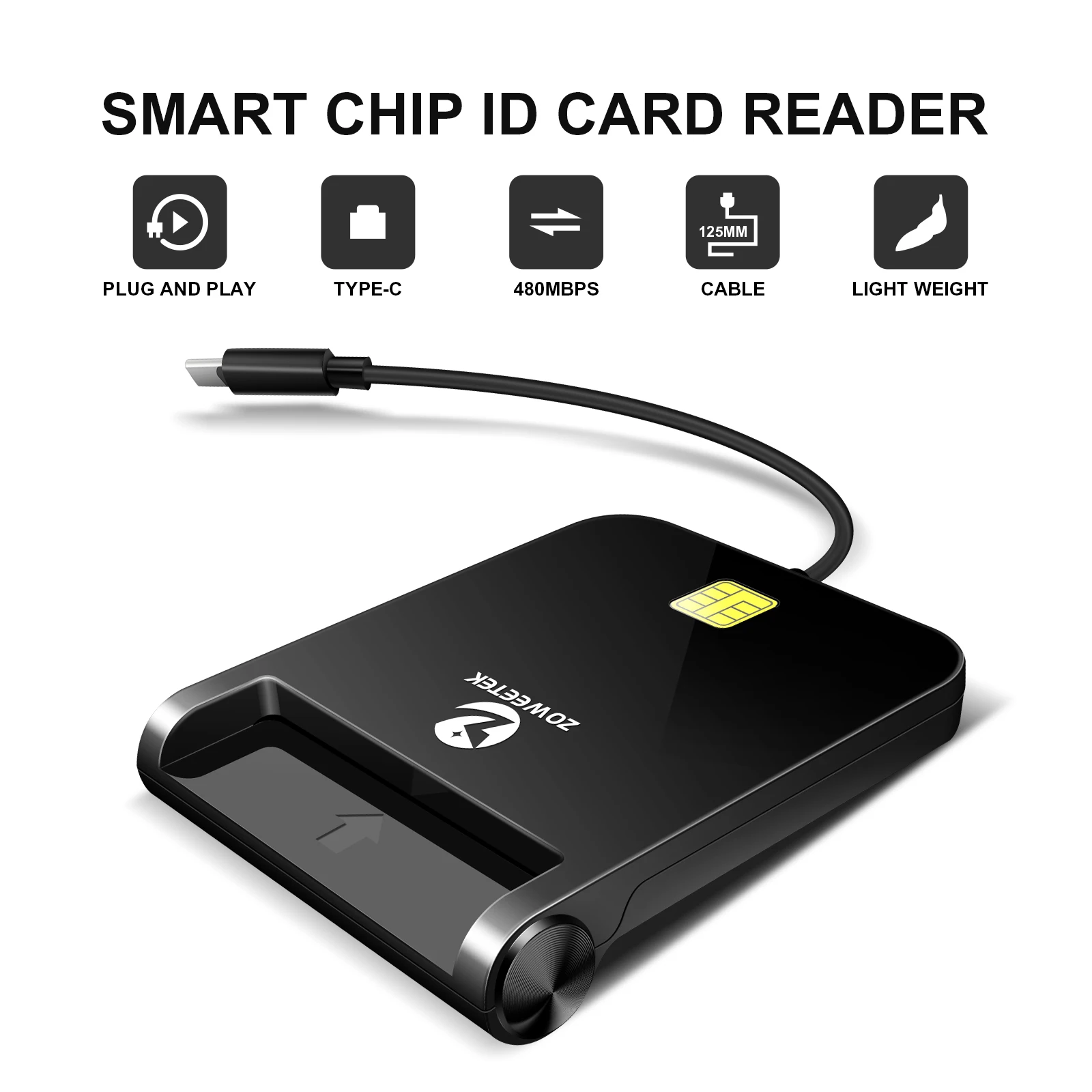 Smart Card Reader, Usb Credit Writer Chip Smart Card Reader Atm Cac Ic Id Sim Card Reader