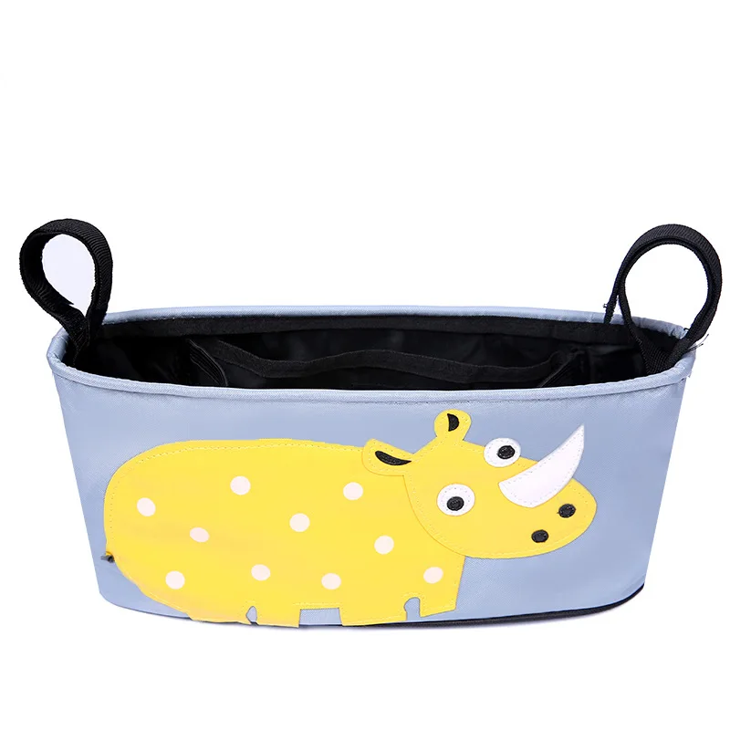 Factory wholesale universal animal pattern diaper bag baby stroller organizer with insulated cup holders