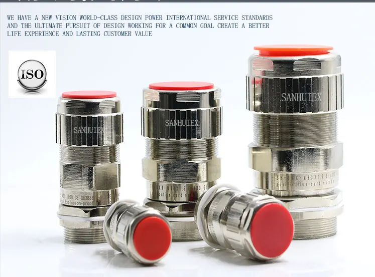 Взрывозащищенные Одно уплотнение Металлические Кабельные Вводы под  Бронированные Кабели