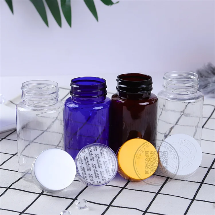 Medical 60ml 80ml 100ml 120ml 150ml 200ml Round Pet plastic Capsule Packaging Bottle