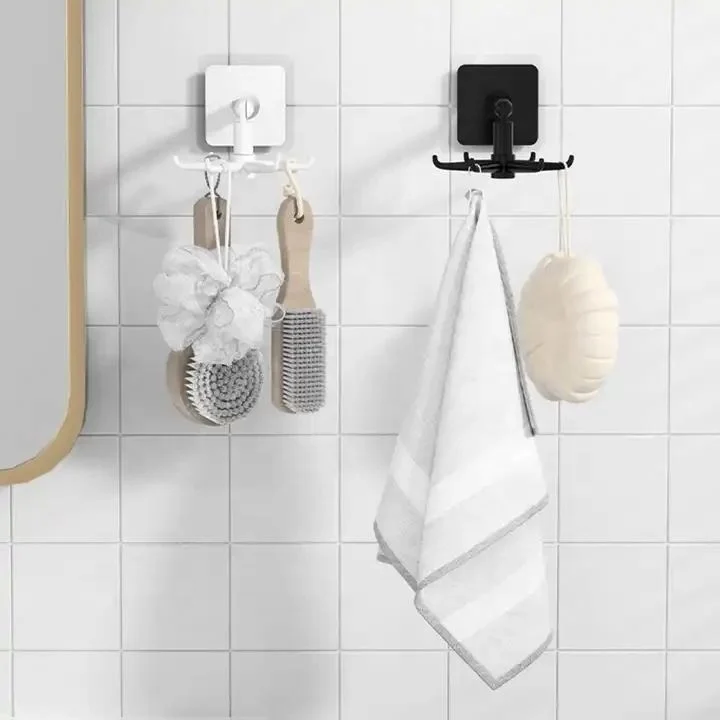 No Punching Strong Adhesive Hanger Kitchen Multifunctional Rotating Rotating Folding Storage Rack