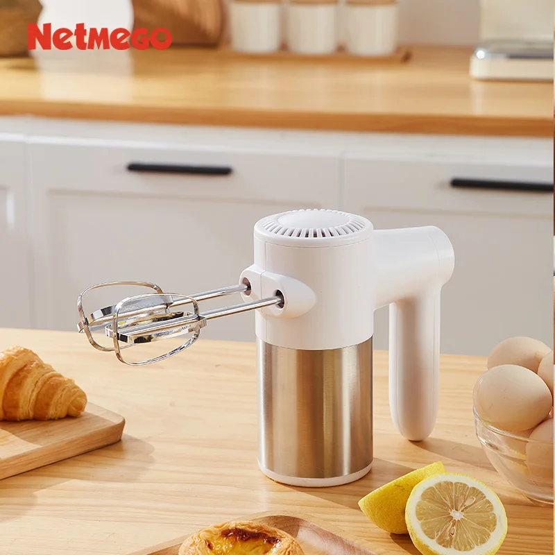 Superior Materials Food Hand Mixer Hand Blander One Button Mixer Mini Rechargeable Hand Mixer Cream Blender