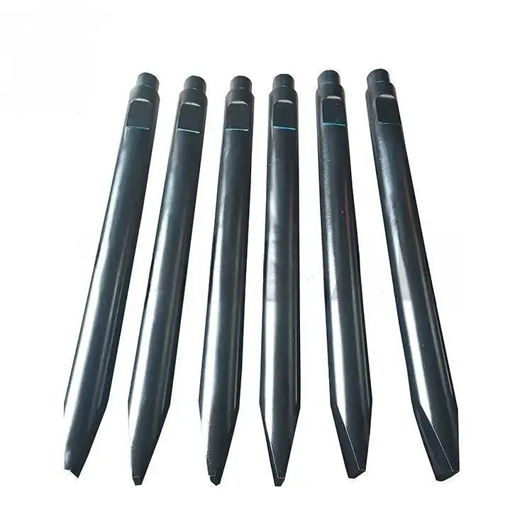 excavator blunt wedge diamond point jack hammer moil rock hydraulic breaker chisel hydraulic breaker parts chisel