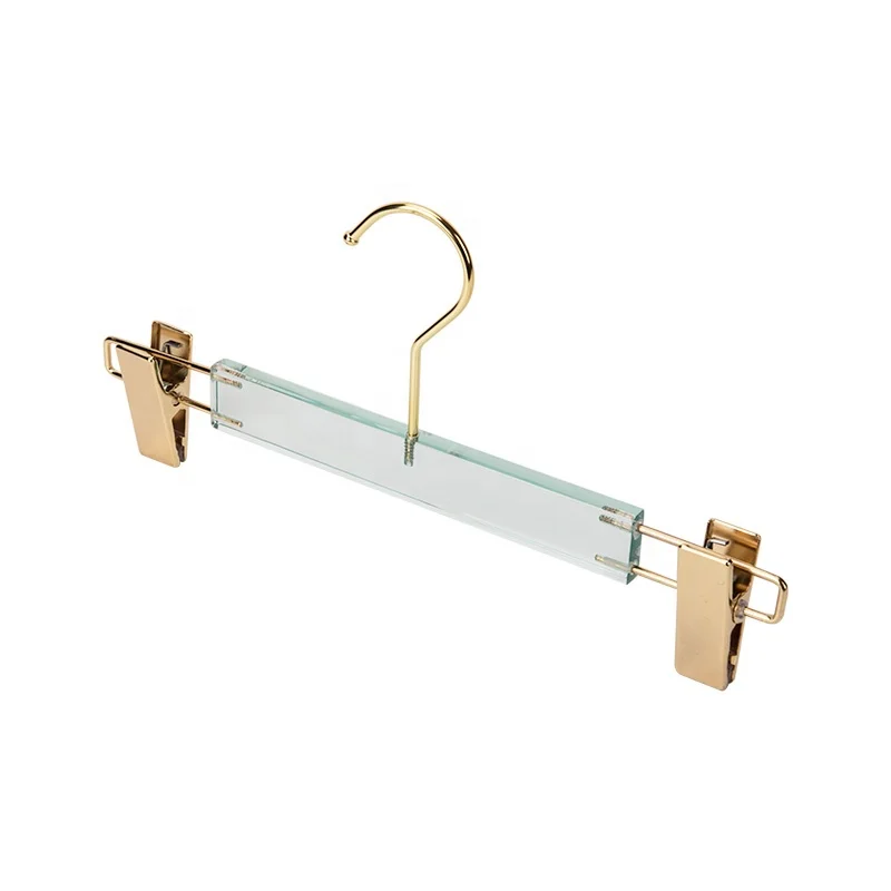Wholesale female jeans skirt trouser bottom clip transparent hangers clear plastic acrylic pants cloth clear hanger