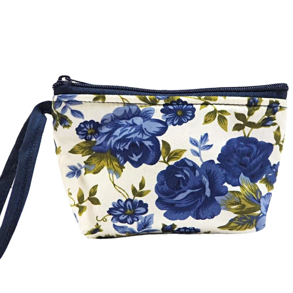 Thailand High Quality Handmade Fashion Coin Purse with Flora Printed Fabric