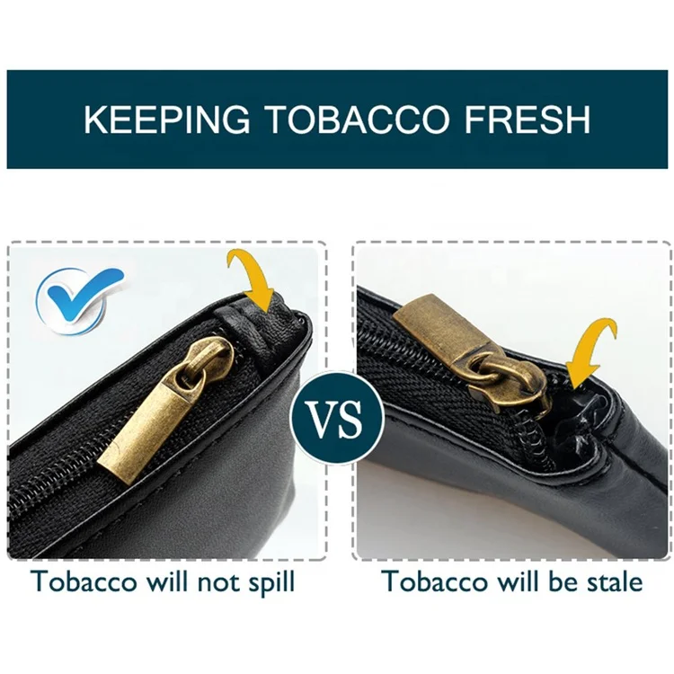 Wholesale Custom Design travel Smoking leather tobacco pouch bag pipe case Handmade Carrying Storage