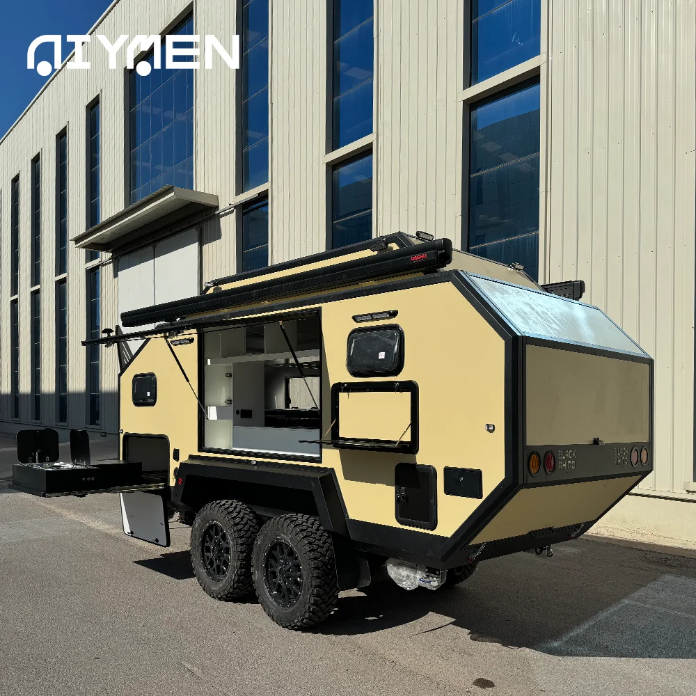 Aiymen RV Travel Trailers 10ft 14ft 15 Fr off Road Sleep 4 Australian Standard Family Slide out Hybrid Caravan