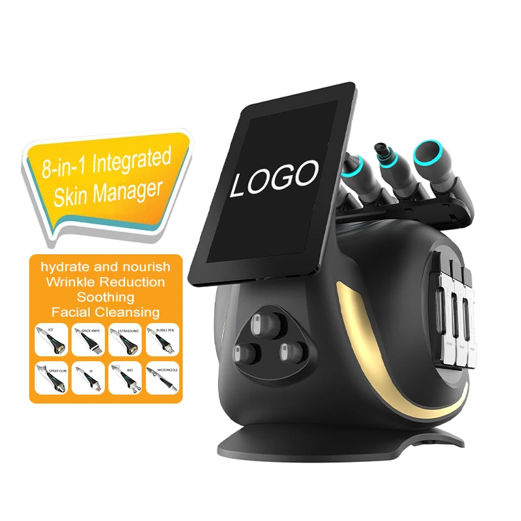 2024 Newest 8 In 1 Hydra With Facial Skin Analysis Integrated Machine Deep Hydration Skin Whitening Lifting Firming