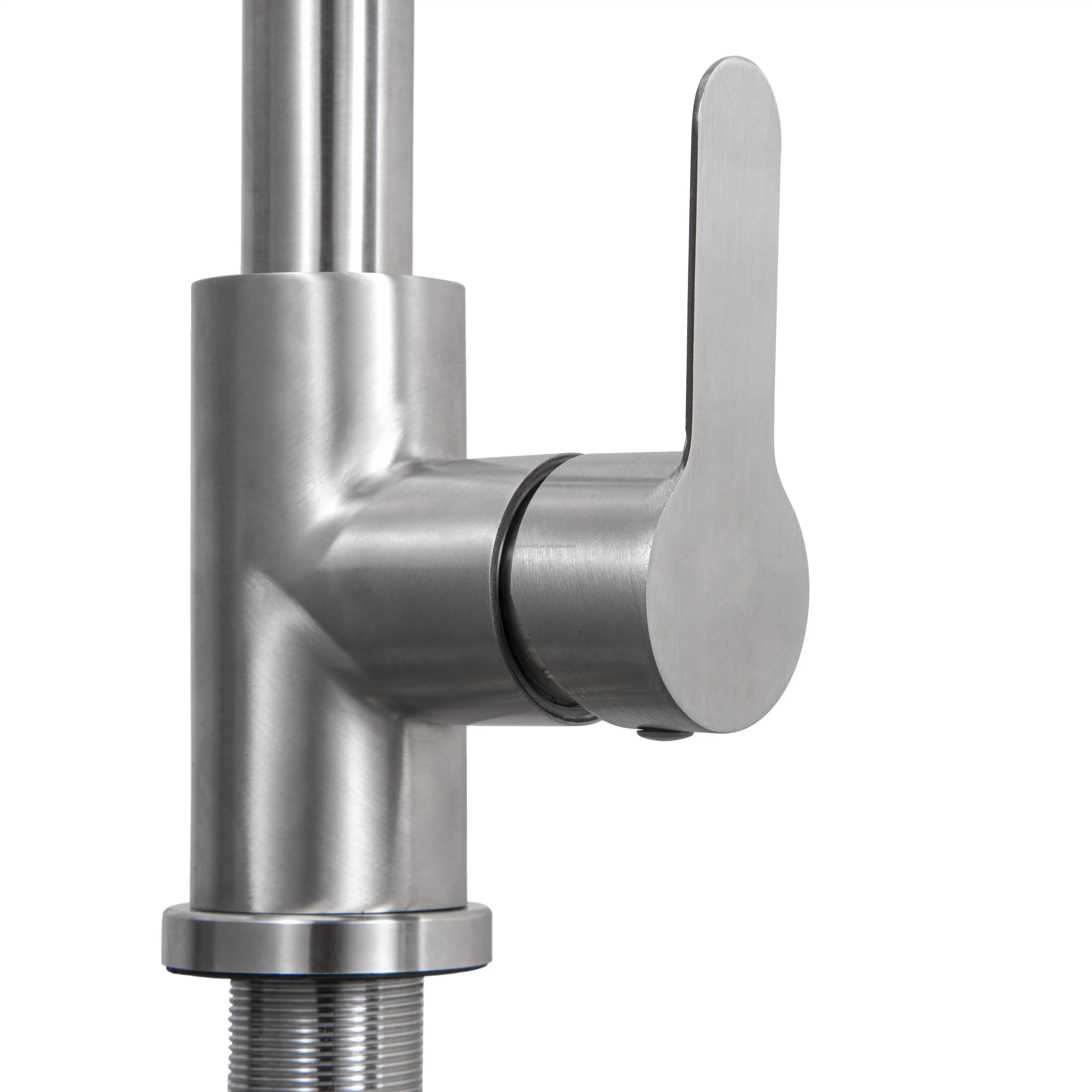 Tapwares Pull Down Stainless Steel Waterfall Spout Brushed Nickel Kitchen Faucet Kitchen Sink