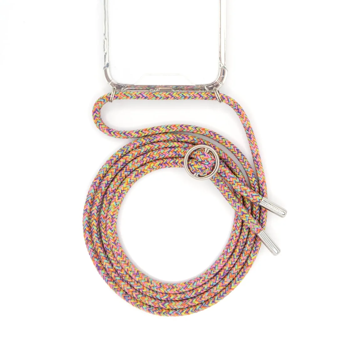 Custom Lanyard  Mobile phone chain cover with exchangeable cord to hang around mobile phone strap to change in silver or gold
