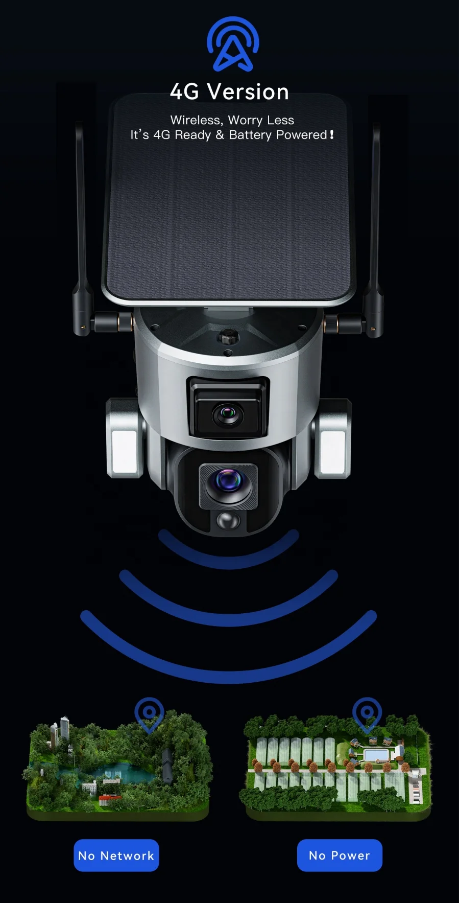 CCTV Camera Outdoor Dual Lens Auto Tracking Human Detection Camera System Waterproof Network Camera