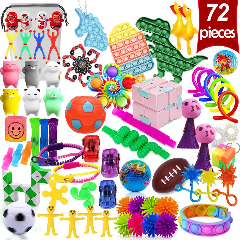 Autistic Sensory Toy Set Bulk Stocking Stuffers Carnival Treasure Box Classroom Prizes Gifts Party Favors for Kids Fidget Toys