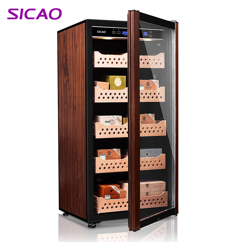 
SICAO C5 embraco electric best refrigerator humidor wooden digital humidity control cabinet electrical cigar fridge cooler 