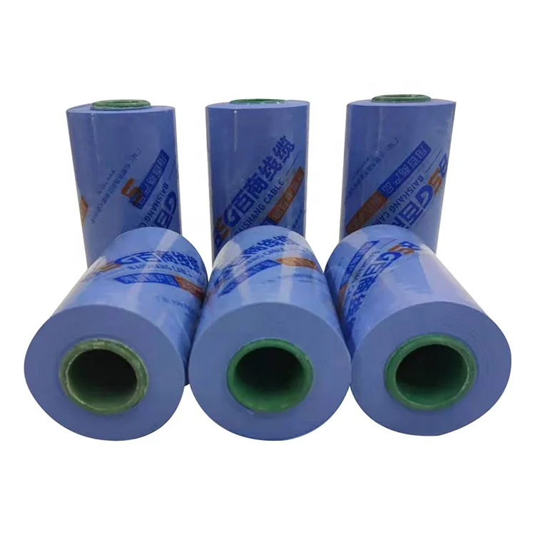 Customized Printed logo pvc plastic wrap pvc stretch film for wires coil wrapping