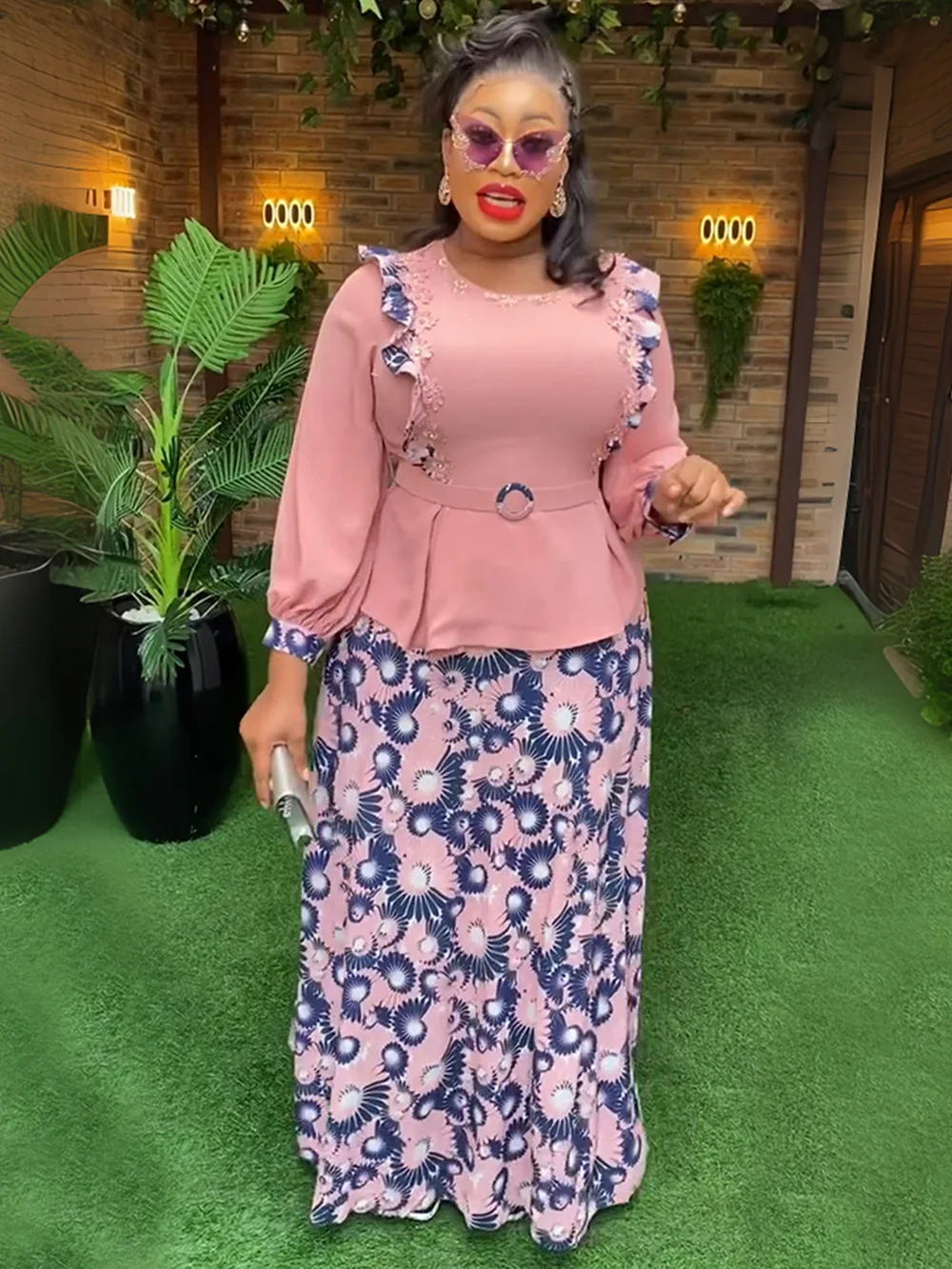 Plus Size African Party Long Dresses For Women New Dashiki Ankara Sequin Evening Gowns Outfits Robe Africa Clothing