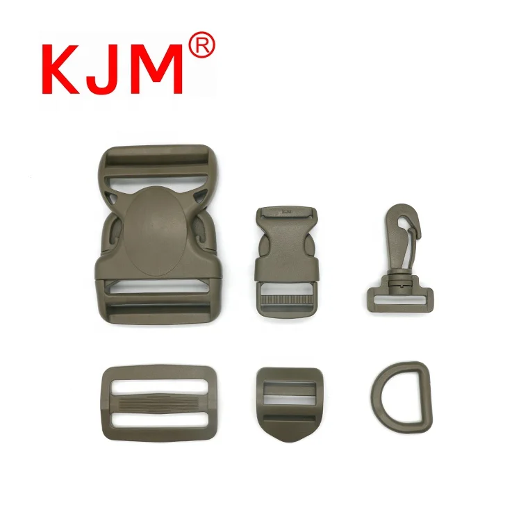 KJM Customized Adjustable Plastic Military Buckle Types of Belt Buckles for Tactical Backpack Vest