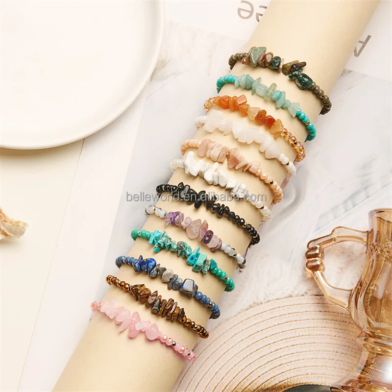 BELLEWORLD wholesale adjustable boho style ladies bracelets hand chain jewelry custom handmade knitted beads bracelet with logo