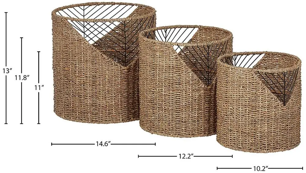 Best Choice Seagrass Baskets Laundry Basket Storage Baskets Traditional Handcrafted For Room Decor
