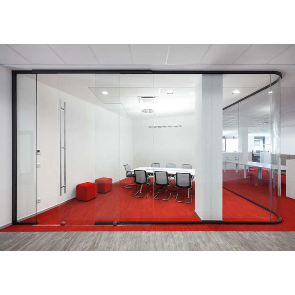 FlexSpace 2024 new office wall Floor ceiling foldable aluminum frame door glass partition Meeting Room