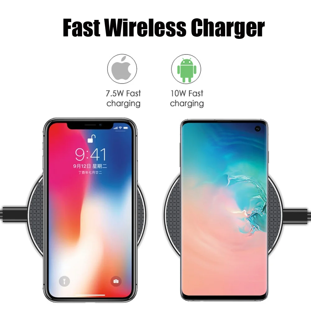  Беспроводное зарядное устройство Qi 18 Вт приемник для iPhone Xs Max X 8 Plus быстрая зарядка Samsung Note 9 S10 sans