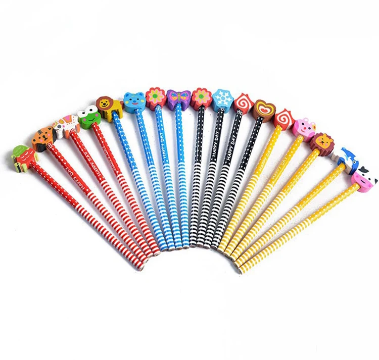 
Amazon 2020 sells cute wooden animal student standard pencils and erasers for children learning cartoon pencil gifts 