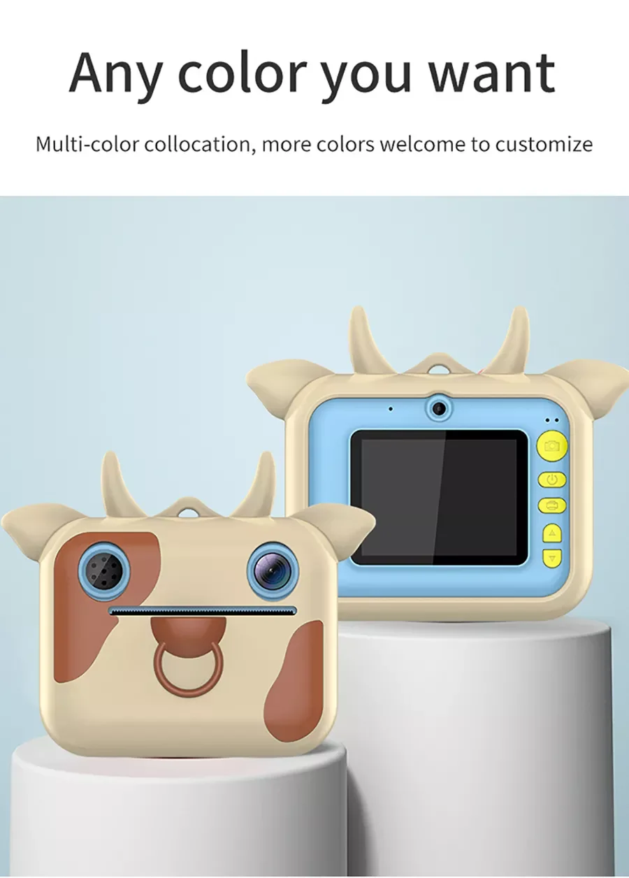 High Quality 2.0 Inch IPS Screen 24MP Small Kid Camera Toy Camera Digital with Print Paper Kid Digital Photo Camera