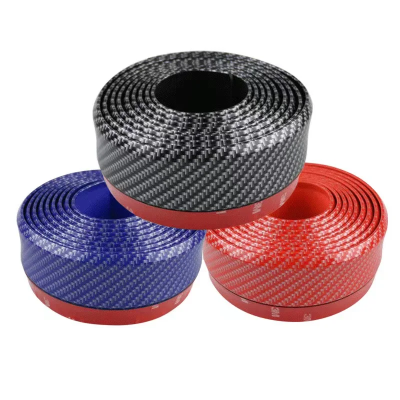 Universal Front Bumper Lip Carbon Fiber Rubber Splitter Chin Spoiler side Skirt Rubber Anti Scratch samurai lip