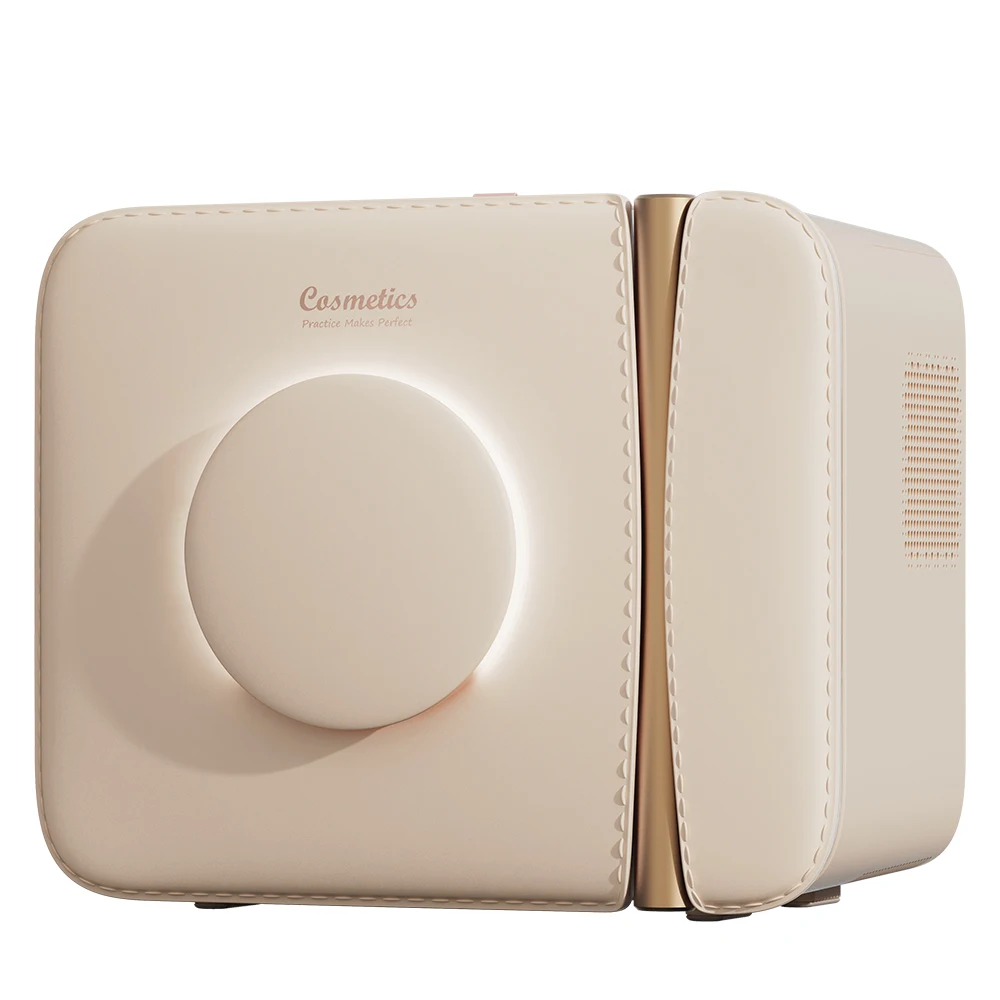 15L Newest Cosmetic Fridge with Mirror for Bedroom Mini Beauty Fridge with Warm Mask Function LED light -8C~5C Degrees