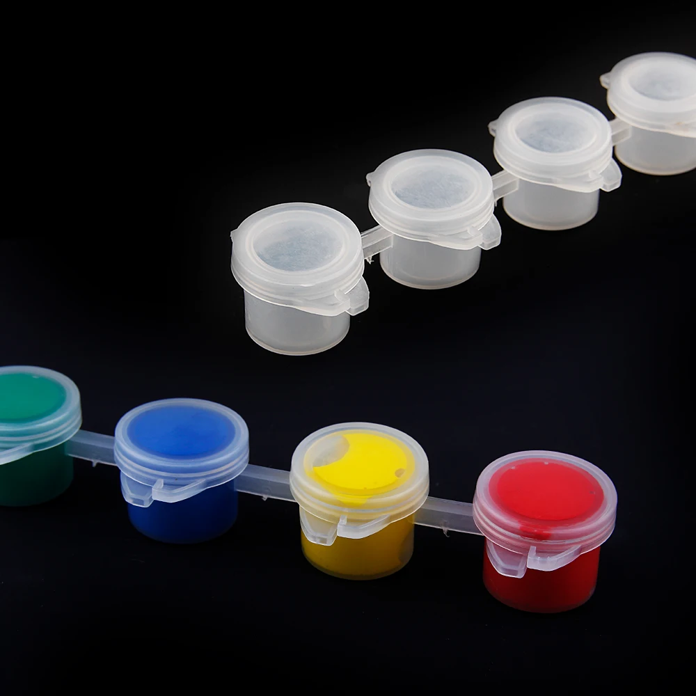 Xinbowen Factory 3ml*6 Reusable Mini Art Empty Paint Pots Paint Strips for Acrylic Watercolor Set Painting 3ml Glass Paint 3 Ml