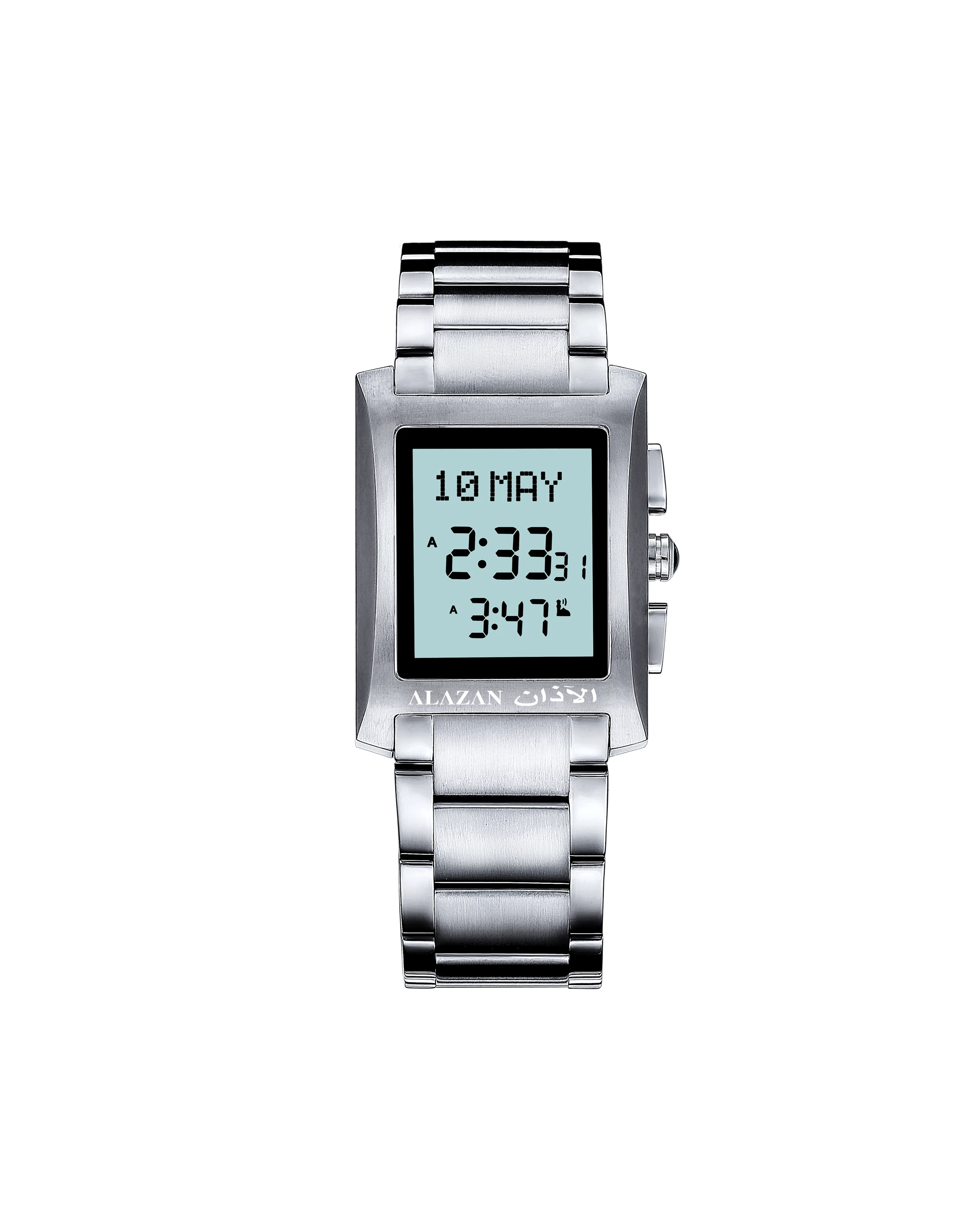 Factory sales alazan Fashion Qibla Compass function islamic Prayer Watch with Azan Time wrist watch for man