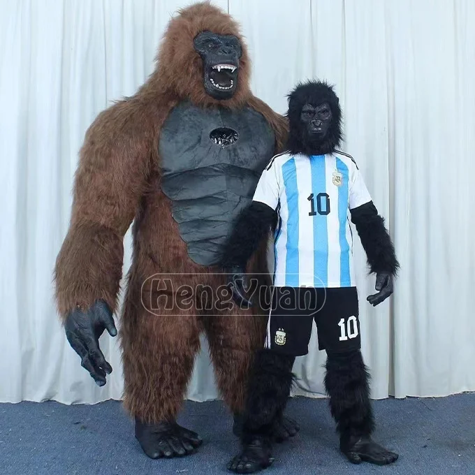 Hengyuan 2.6m Inflatable King-Kong Costume for Adult Halloween Plush Furry Gorilla Mascot