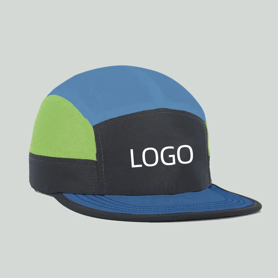 Lightweight Nylon Camper Hat Custom High Quality 5 Panel Camp Cap,Design Your Own Rubber Patch Pattern Logo Sport Running Hat
