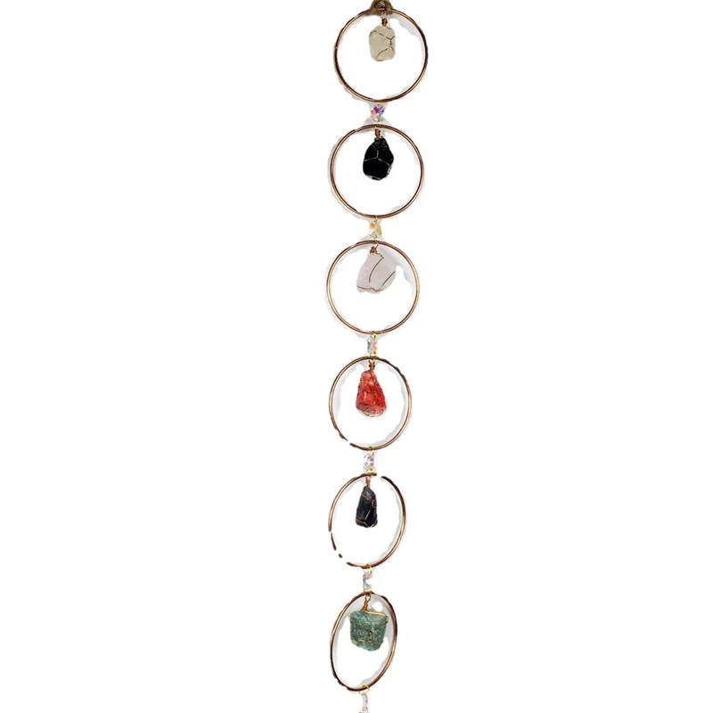 Wholesale raw crystal stone chips chakra window hanging crystals healing stones wall hanging decor