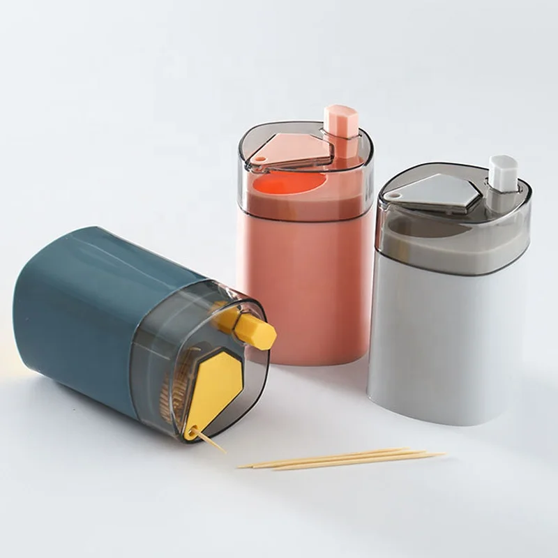 Portable Automatic Pop-up Toothpick Dispenser Storage Box Kitchen Household Toothpick Holder Container